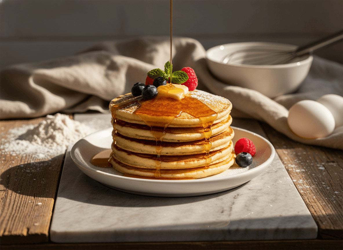 classic-fluffy-american-pancakes-maple-syrup