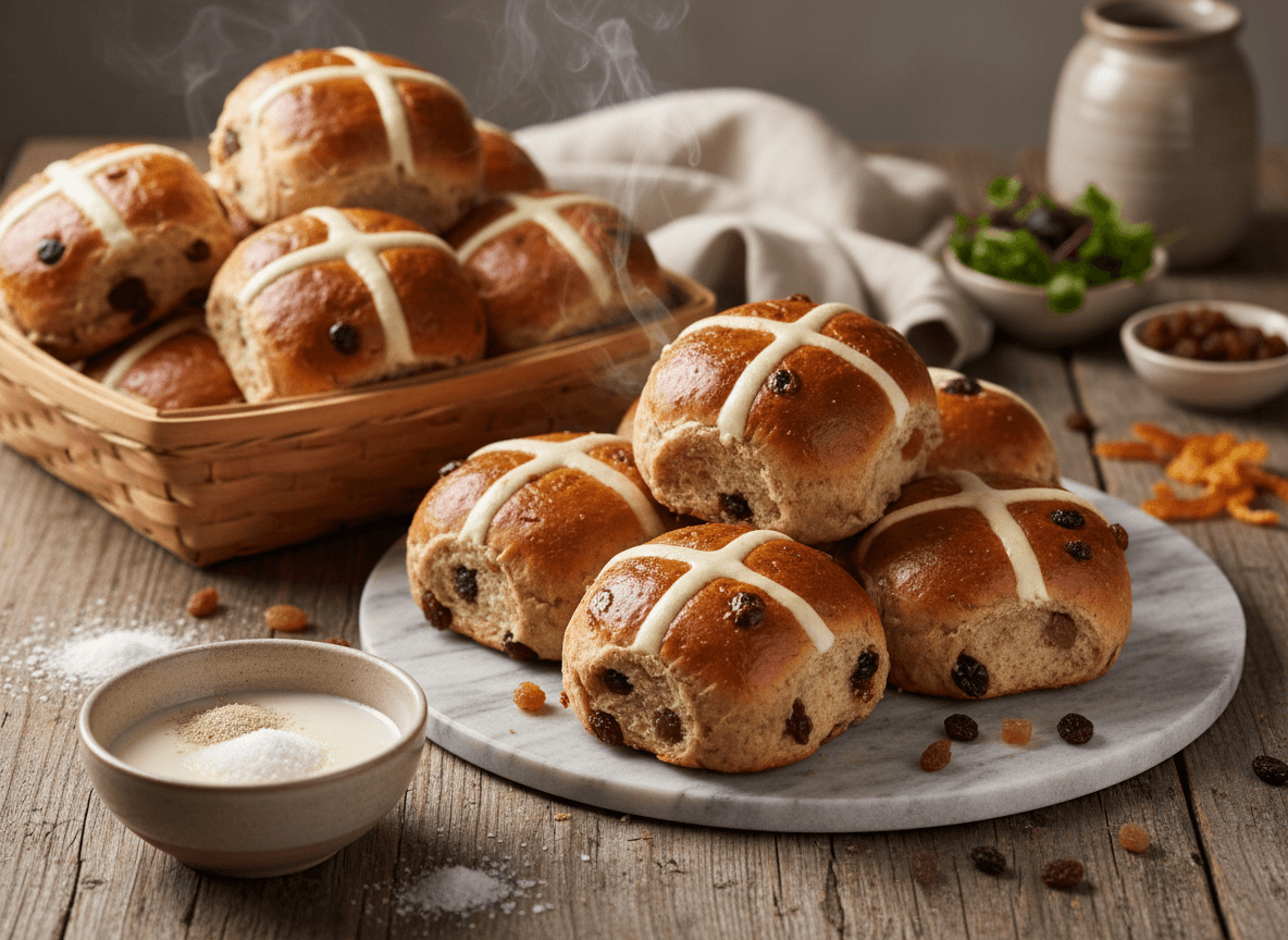 classic-hot-cross-buns-raisins-candied-peel