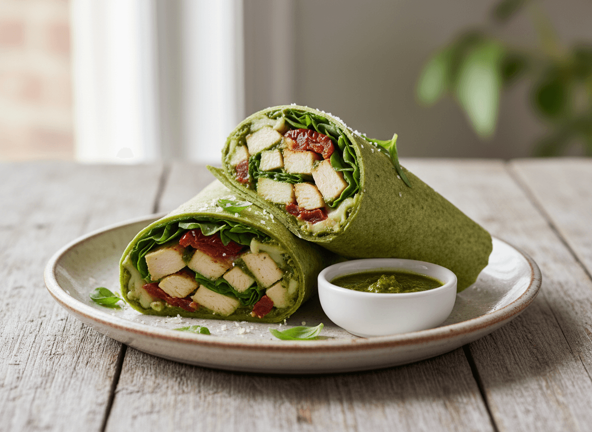 pesto-chicken-wraps