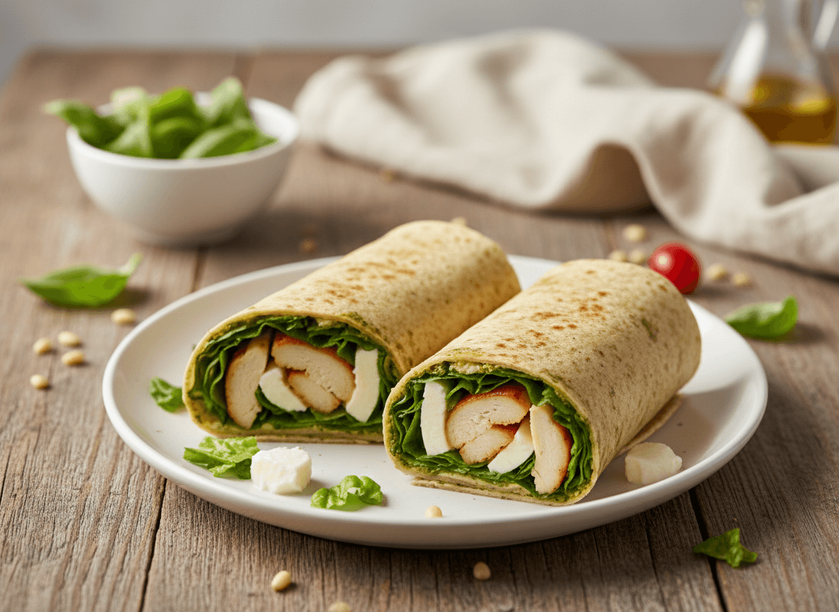 quick-pesto-chicken-wraps