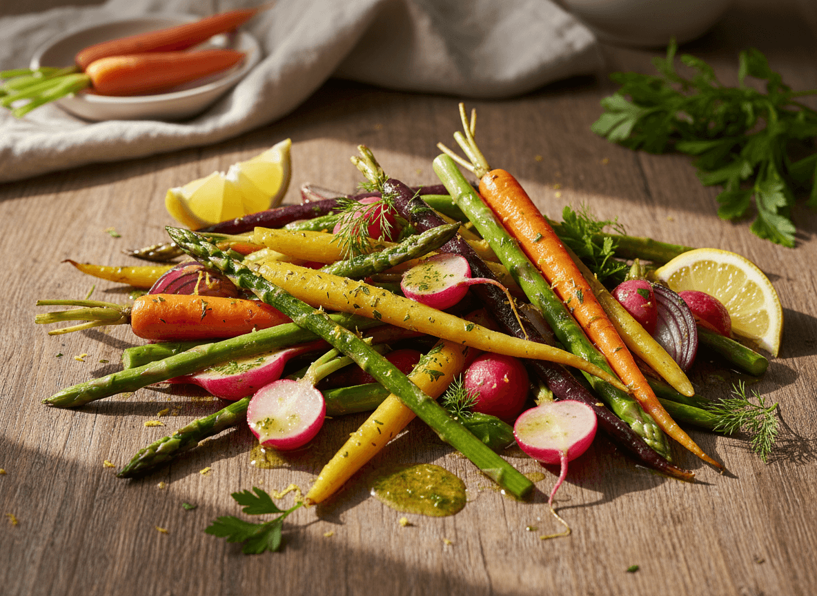 roasted-spring-vegetables-lemon-herb-drizzle