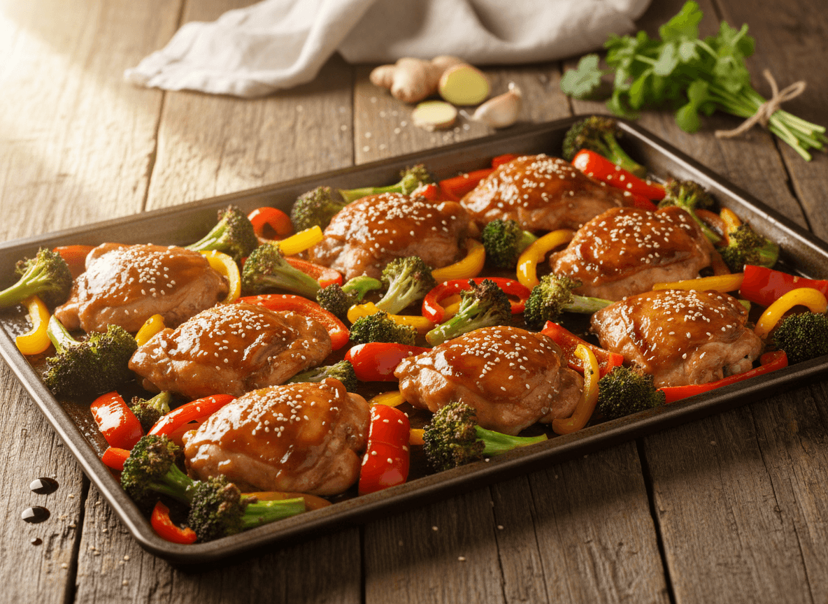 sheet-pan-teriyaki-chicken-broccoli-bell-peppers
