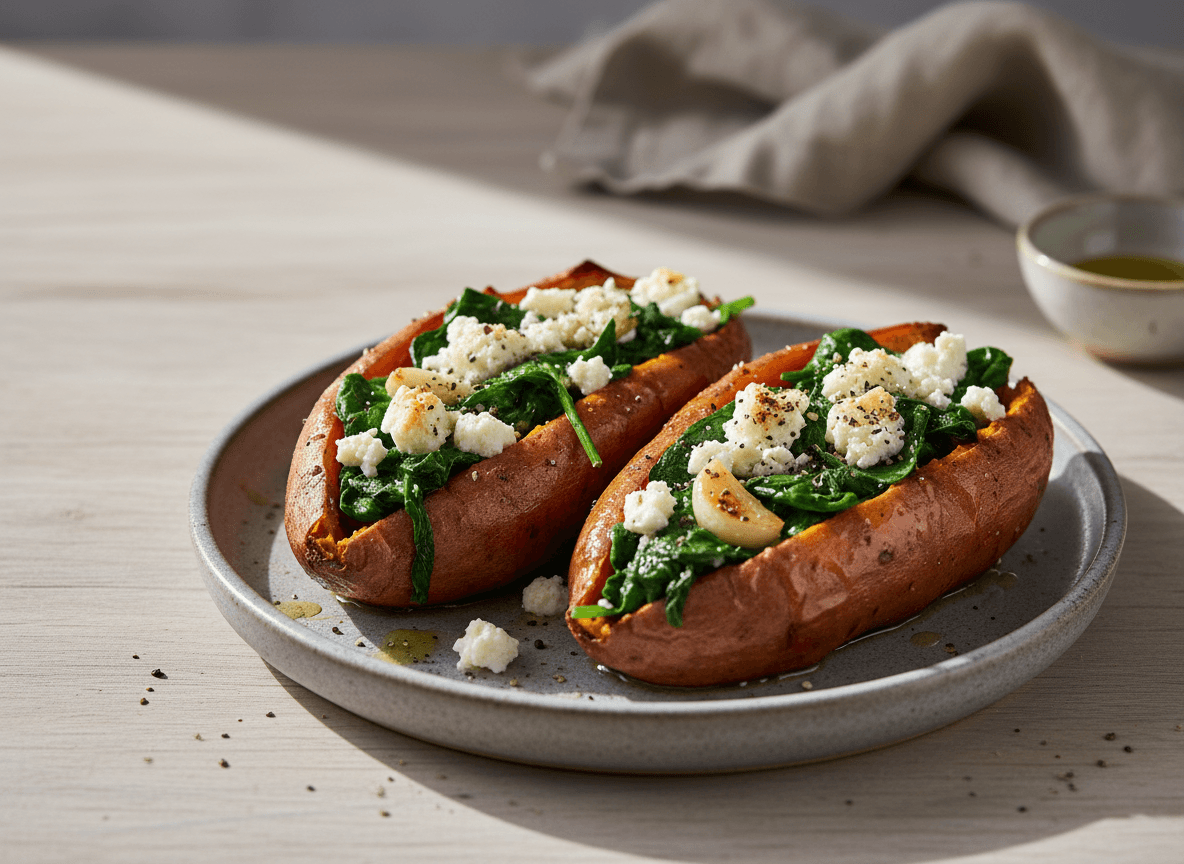 spinach-feta-stuffed-sweet-potatoes