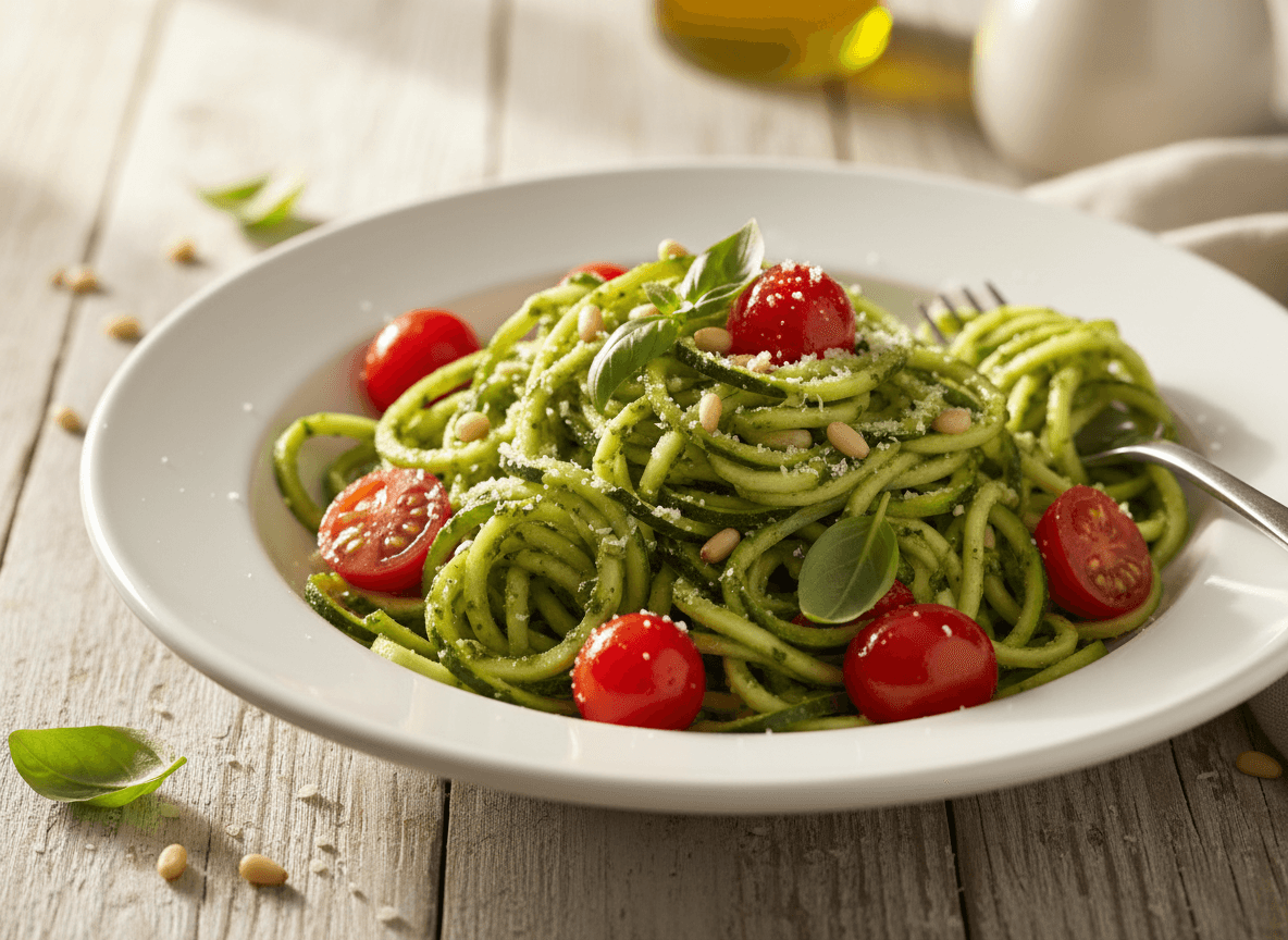 zucchini-noodle-pesto-pasta-cherry-tomatoes